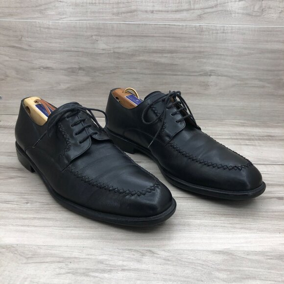 Mezlan Shoes Mens 10M Black Leather Lace Up Derby Moc Toe Oxfords main image 11